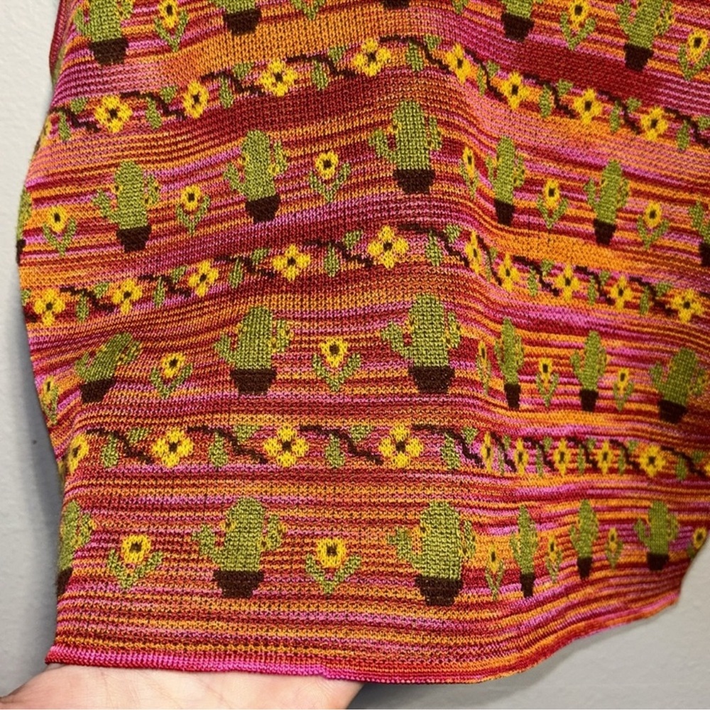 Zara Rare Blogger Favorite southwestern jacquard cactus flower knit tank - Picture 2 of 4